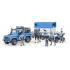 Bruder 02588 - Land Rover Defender Police with Horse Trailer Horse and Police Men - 1:16 Scale