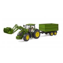 Bruder 03155 - John Deere 7R 350 Tractor with Frontloader and Tipping Trailer New 2023 - 1:16 Scale