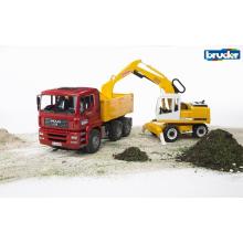 Bruder 02751 - MAN TGA Construction Dump Truck with Liebherr Excavator - Scale 1:16