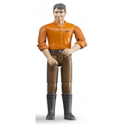 Bruder 60007 - Bworld Man light skin with Brown Jeans - Scale 1:16