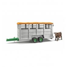 Bruder 02227 - Tandem axle Animal Livestock Trailer with 1 Cow Scale 1:16
