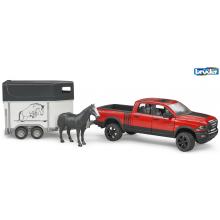 Bruder 02501 Dodge RAM 2500 Power Wagon Pickup Truck with Horse Trailer and Horse - Scale 1:16