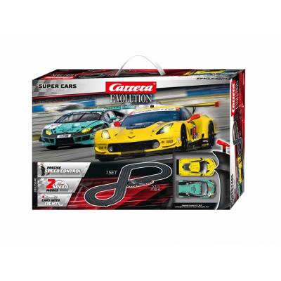 Carrera 25240 Evolution 1:32 Super Cars Slot Car Set Corvette C7.R vs Lamborghini Huracán