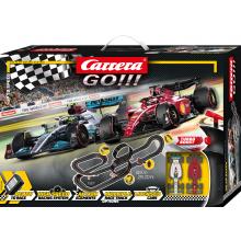 Carrera 62549 - Go 1:43 Up to Speed! F1 Slot Car Racing Set Mercedes Hamilton vs Ferrari Sainz