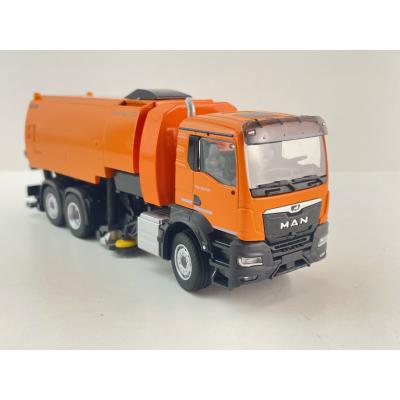 Conrad 81257/01 - MAN TGS NN 6x2 Road Sweeper Truck MaxPowa V120 Orange New 2026 - Scale 1:50