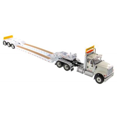 Diecast Masters 71015 - International HX520 Day Cab Tandem Prime Mover with XL 120 Lowboy Trailer White - Scale 1:50