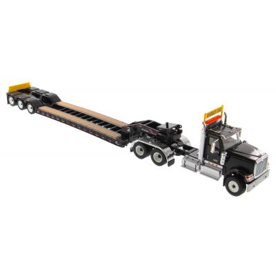 Diecast Masters 71017 - International HX520 Day Cab Tandem Prime Mover with XL 120 Lowboy Trailer Black - Scale 1:50