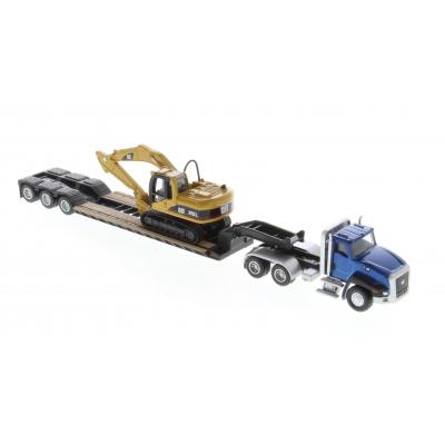 Diecast Masters 84415 - Cat CT660 Truck with Lowboy Trailer and Cat 315C L Excavator - Scale 1:87