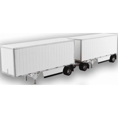 Diecast Masters 91036 - Wabash National 28ft Double Pup Trailers in White - Scale 1:50