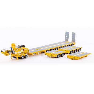 Drake ZT09073AB AUSTRALIAN Heavy Haulage Drake 7x8 Steerable Trailer with 2x8 Dolly & Accessory Set Chrome Yellow  - Scale 1:50