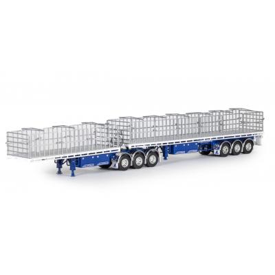 Drake ZT09260 AUSTRALIAN Maxitrans Freighter B Double Trailer Set Blue & White - Scale 1:50