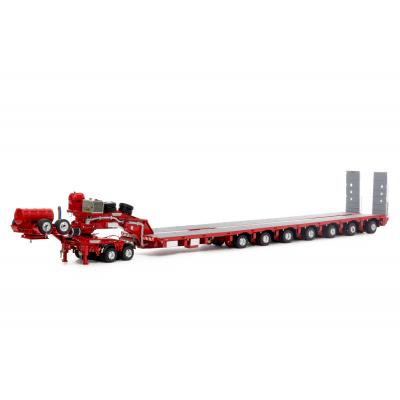 Drake ZT09070 AUSTRALIAN Heavy Haulage Drake 7x8 Steerable Trailer with 2x8 Dolly Rosso Red - Scale 1:50