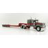 First Gear 60-0977 Mack Super-Liner truck with Sleeper Cab with Tri-Axle Flatbed Trailer Gunmetal Red - Scale 1:64