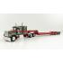 First Gear 60-0977 Mack Super-Liner truck with Sleeper Cab with Tri-Axle Flatbed Trailer Gunmetal Red - Scale 1:64