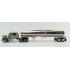 First Gear 60-1640 White Western Star 4900 with 36 Vintage Sleeper & Brenner Chemical Tank Trailer Dark Green & Olive Scale 1:64