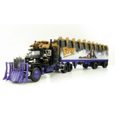 First Gear 69-0880 Custom Mack Super-Liner Truck with 40' Dry Goods Trailer Elvira Mistress of the Dark 40 Years - Scale 1:64