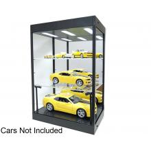 DDA Display Show Case Mirrored with LED Light Black with 2 Adjustable Shelves for Diecast Models 1:18 1:50