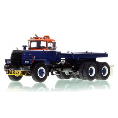 Heavy Haul Replicas ZHHR129B-2 - Heavy Haul Mack RD800 Tractor with Ballast Tray - Orange Blue over Black 1:50