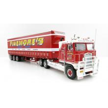 Highway Replicas 12018 Australian Kenworth K100 Prime Mover Freight Semi Tautliner Finemores Transport Scale 1:64