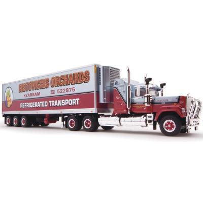 Highway Replicas 12027 Australian Mack Superliner Prime Mover with Semi 3axle Reefer Trailer Ristovivhis Orchards Scale 1:64