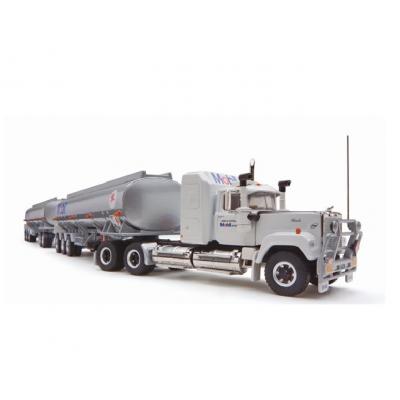 Highway Replicas 12028 Australian Mack Superliner Truck Tanker Road Train with Dolly Mobil Oil Scale 1:64