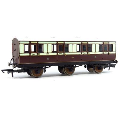 Hornby R40074 LNWR 6 Wheel Coach 3rd Class 1889 Passenger Coach Era 2 OO Scale
