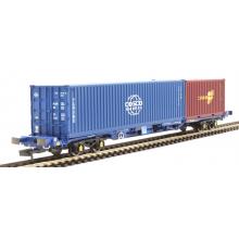 Hornby R60132 Touax KFA Container Wagon with 1 x 20 ft & 1 x 40 ft Containers - Era 11 OO Scale
