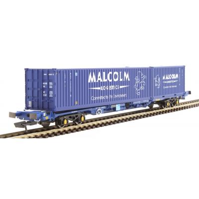 Hornby R60133 Malcolm Rail KFA Container Wagon with 1 x 20 ft & 1 x 40 ft Containers - Era 11 OO Scale