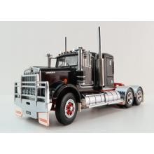 Iconic Replicas - Australian Kenworth W900 6x4 Lowline Bunk Truck Black Red Spider - Scale 1:50