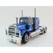 Iconic Replicas - Australian Kenworth W900 6x4 Lowline Bunk Truck Blue Metallic Spider - Scale 1:50