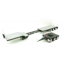Iconic Replicas - Custom Transport Equipment CTE 45' Extendable Drop Deck Trailer with 3axle Dolly Black - Scale 1:50