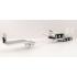 Iconic Replicas - Custom Transport Equipment CTE 45' Extendable Drop Deck Trailer with 3axle Dolly White - Scale 1:50