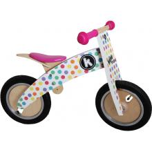 Kiddimoto - Wooden Kurve Pastel Dotty Balance Bike
