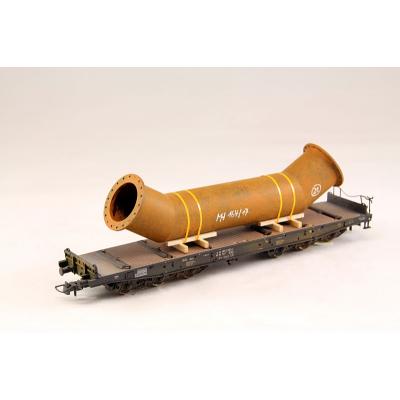 Ladegueter Bauer H01308 - Double Bend Flange Pipe on Transport Frame - Scale 1:87 1:50