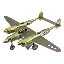 Metal Earth 3D ICONX Laser Cut DIY Model KIT - Lockheed Martin P-38 Lighting Fighter Bomber Plane WW II - Scale 1:79