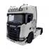 NZG 1026/41 - Scania V8 730S 4x2 Prime Mover White with Logo andh Lohr Car Transporter New 2022 - Scale 1:18