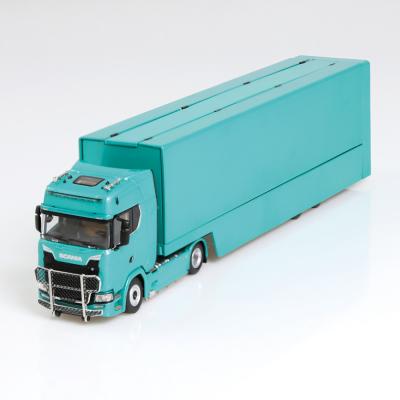 NZG 1065/30 Scania V8 730S 4x2 Truck with Race Car Transporter Green New 2023 - Scale 1:64