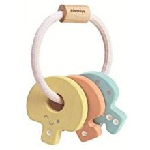 Plan Toys 5251 - Wooden Baby Key Rattle Pastel