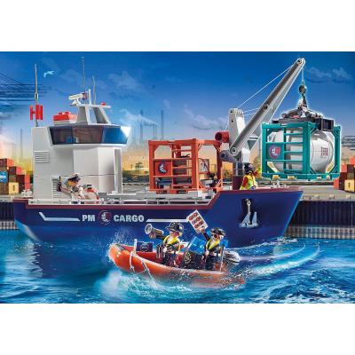 Playmobil 70769 - Cargo Ship with Container and Boat - City Action