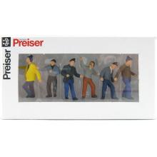 Preiser 68211 Type B Set of 6 Construction Worker Figurines Scale 1:50