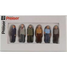 Preiser 68216 Set of 6 Standing Men Figurines Scale 1:50