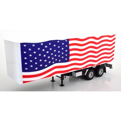 Road Kings RK180163 - 2 axle Semi Box Trailer Stars & Stripes American Flag - Scale 1:18