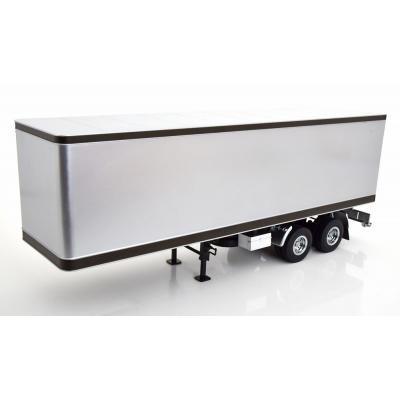 Road Kings RK180168 - 2 axle Semi Box Trailer Silver / Black - Scale 1:18