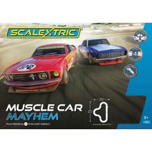 Scalextric C1449 Muscle Car Mayhem Slot Car Racing Set Chevrolet Camaro vs Ford Mustang 1:32