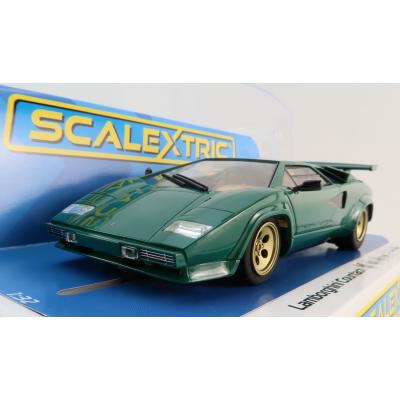 Scalextric C4500 Lamborghini Countach - Green + Gold Slot Car 1:32 Scale