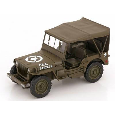 Welly 18055HGN Jeep Willys US Army 1942 Olive Green Closed Roof - Scale 1:18