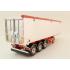 Tekno 71640-1 Semi Volume Tipper Trailer STAS Silver Red - Scale 1:50