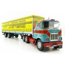 Tekno 76797 Mack F 700 6X4 Truck with 2 Axle Tautliner Trailer Brown H.G - Scale 1:50