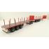 Tekno 82402 Australian Double Flatbed Trailer Set with Dolly Red Scale 1:50