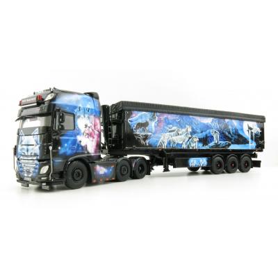 WSI 01-3634 DAF XF Super Cab 6x2 Twinsteer Truck with  3 Axle Volume Tipper - KDSB-Transporte  - Scale 1:50